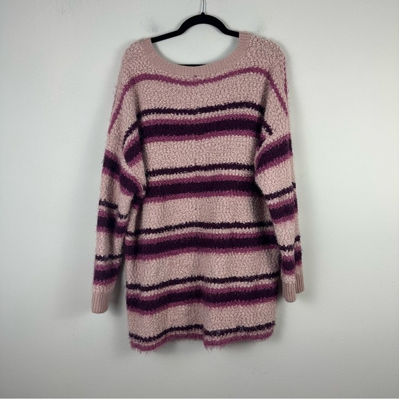 Torrid | Pink and Purple Striped Popcorn Knit Drop Shoulder Sweater Size 3X - Picture 6 of 7